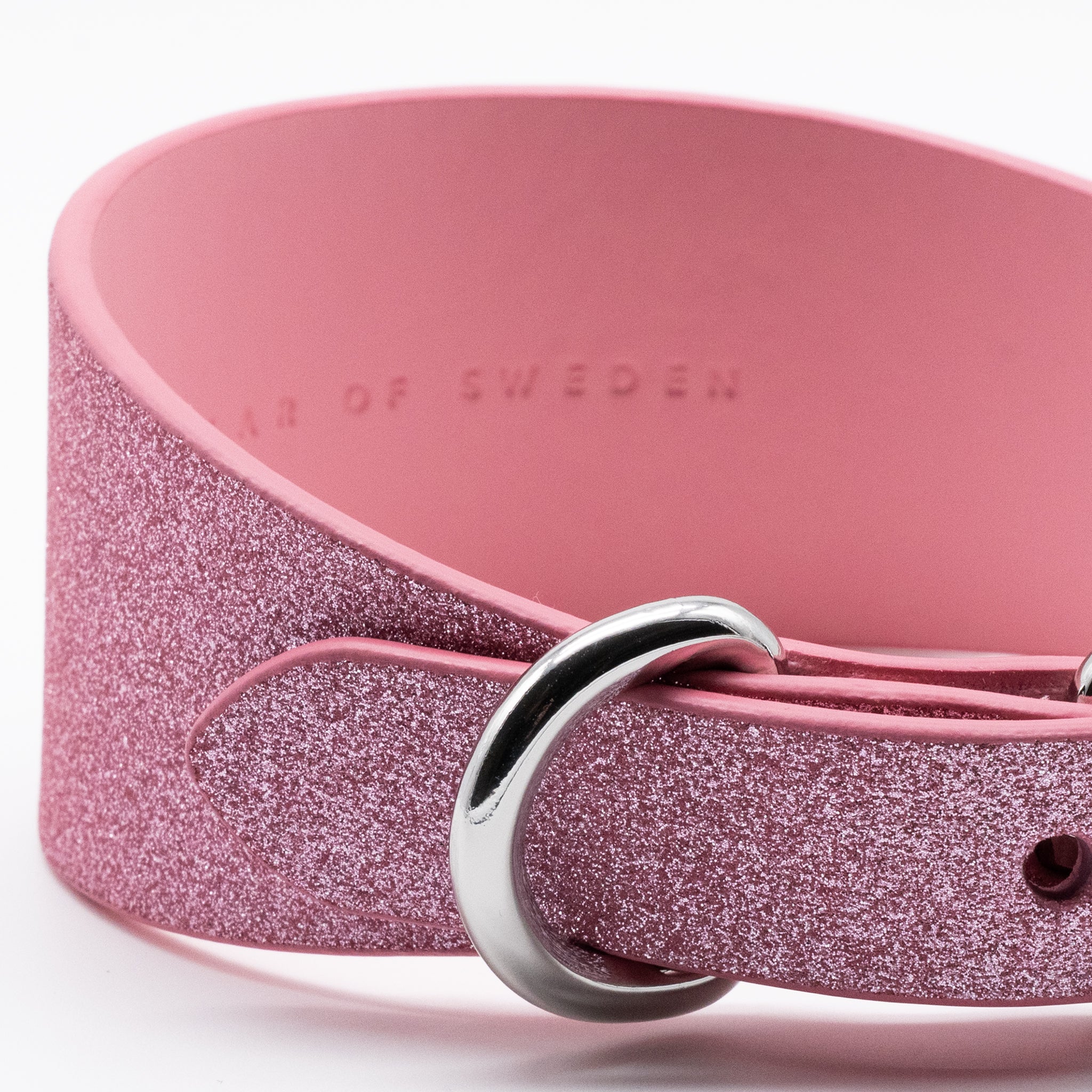 Pink Glitter Dog Collar Wide
