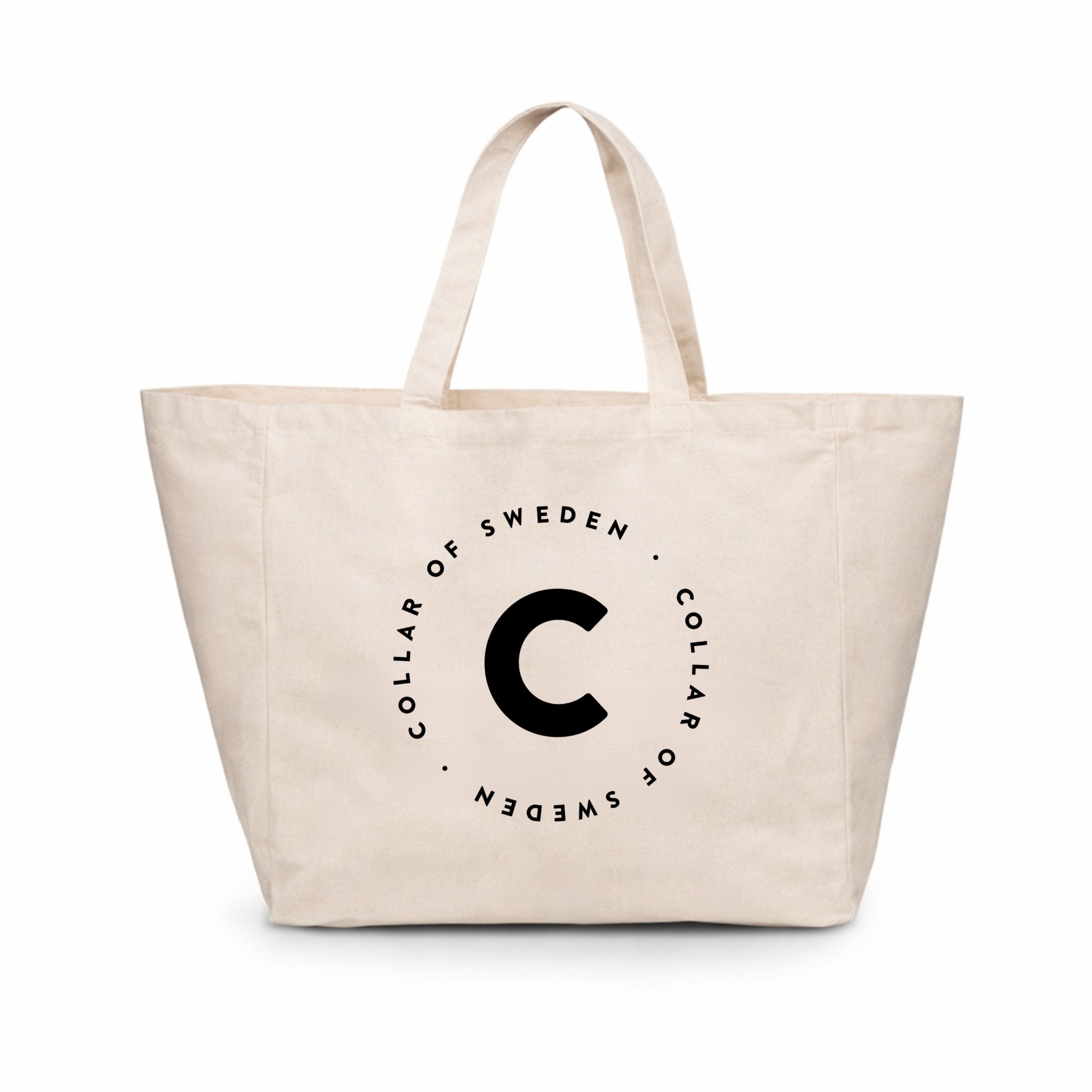Large canvas tote bag with the Collar of Sweden logotype